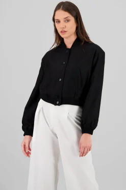 Shasa Cropped Fleece Bomber Jacket