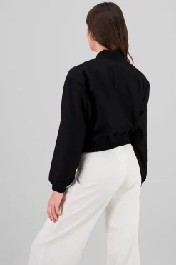 Shasa Cropped Fleece Bomber Jacket