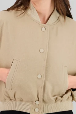 Shasa Cropped Fleece Bomber Jacket