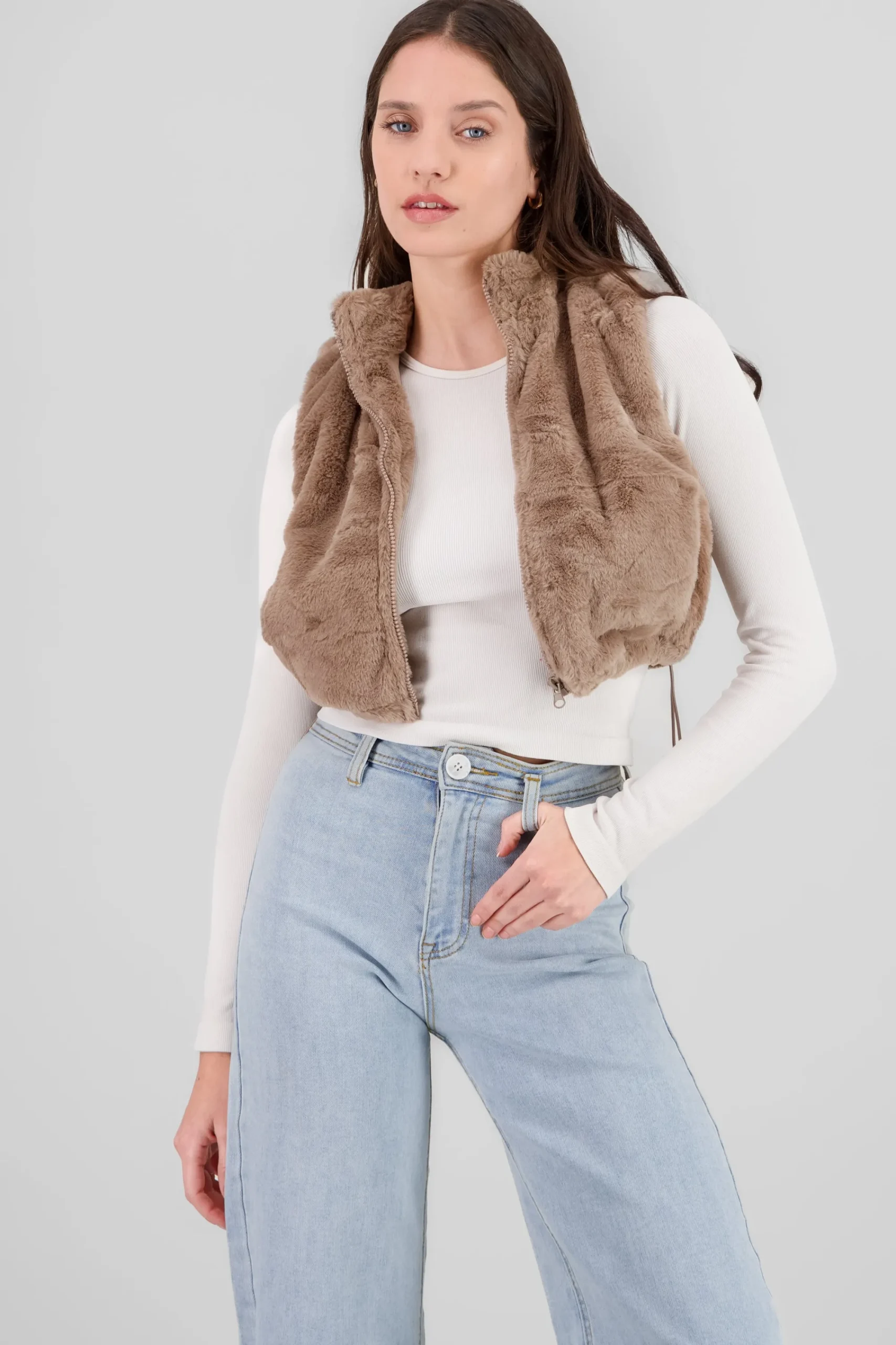 Shasa Cropped Fur Vest
