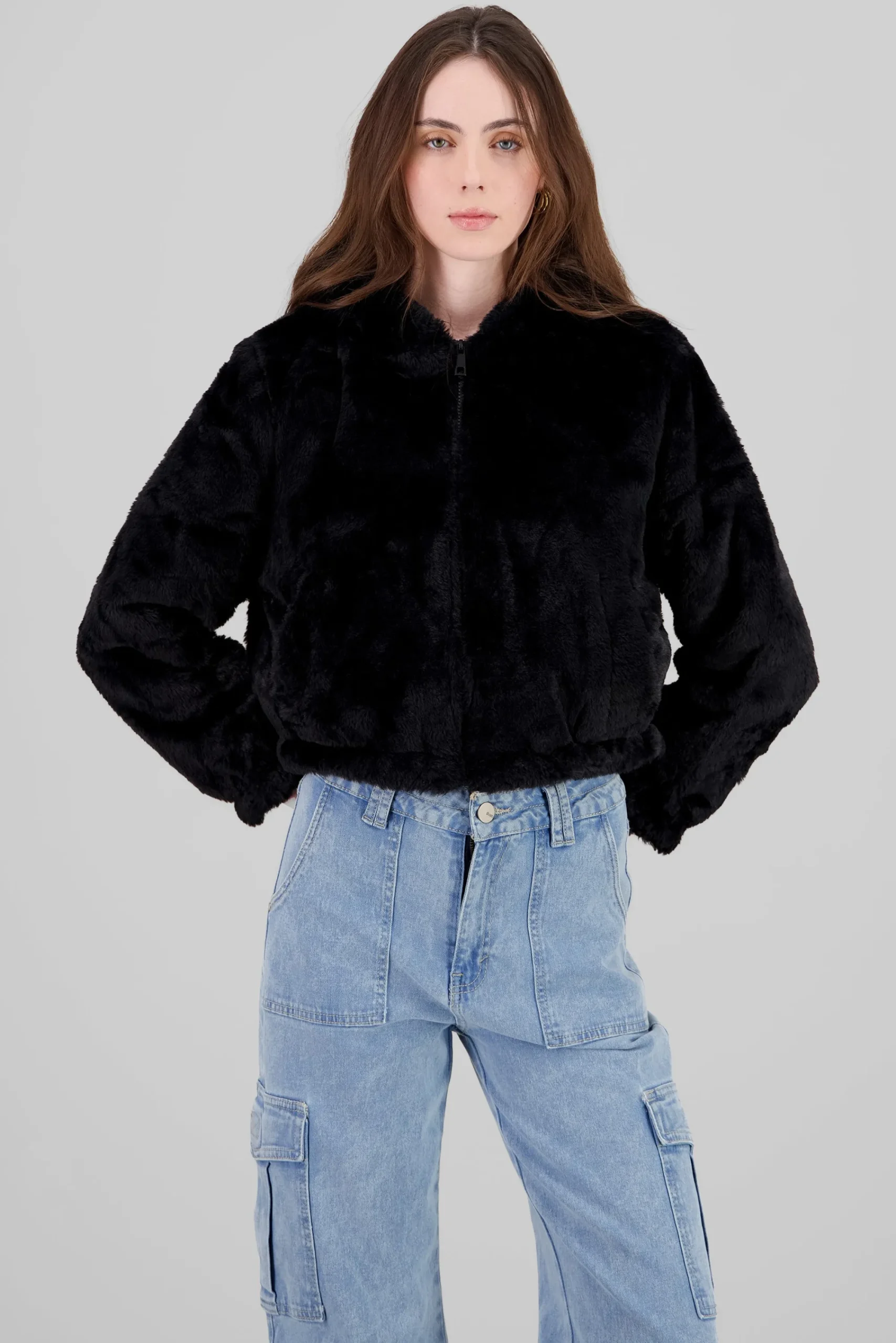 Shasa Cropped Furry Jacket