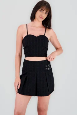 Shasa Cropped Heart Neckline Strappy Top