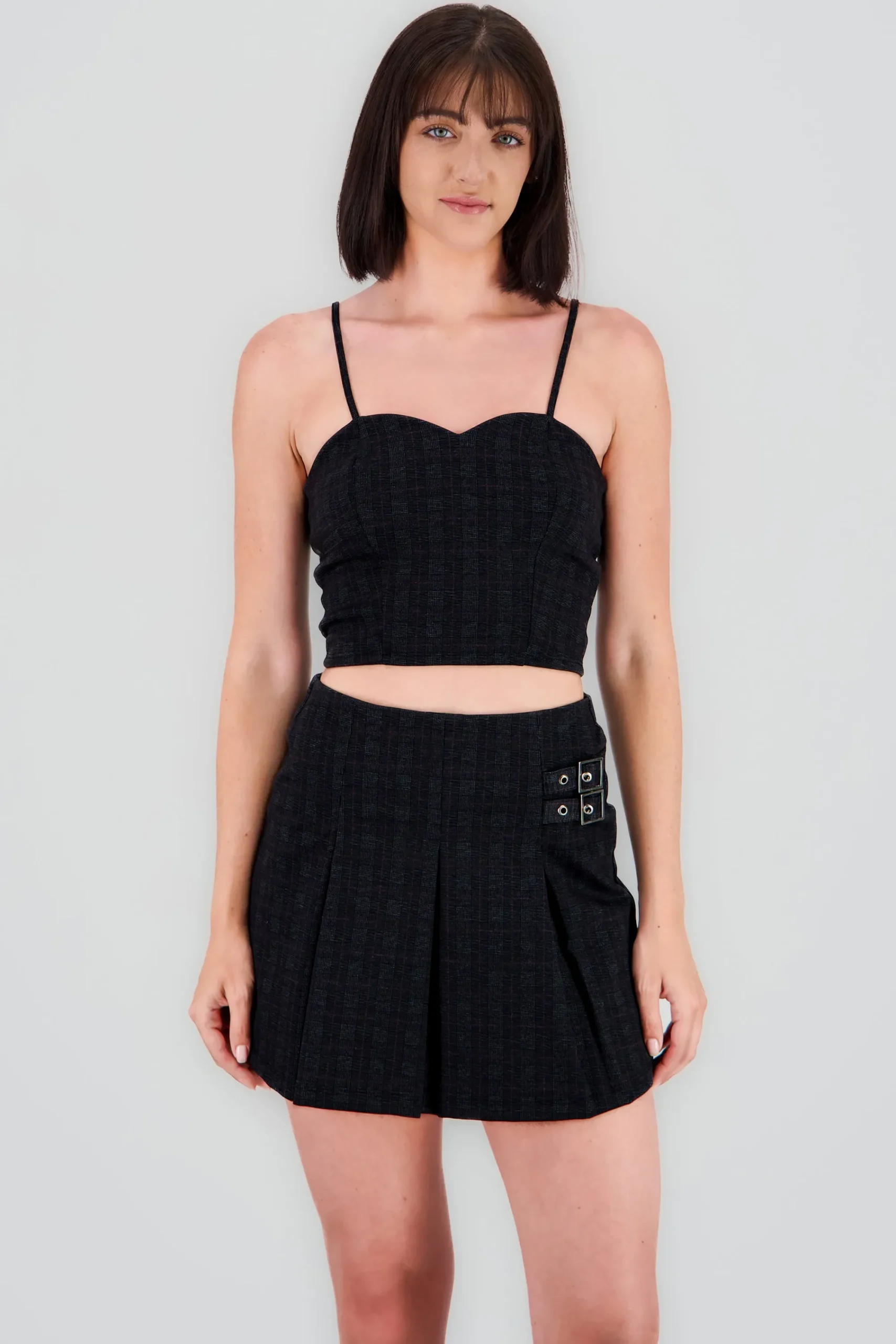 Shasa Cropped Heart Neckline Strappy Top