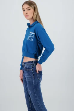 Shasa Cropped High Neck Brooklyn Sweatshirt