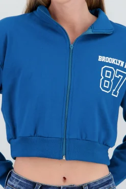 Shasa Cropped High Neck Brooklyn Sweatshirt