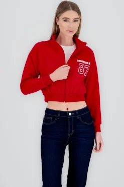 Shasa Cropped High Neck Brooklyn Sweatshirt