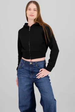 Shasa Cropped Hoodie with Zipper