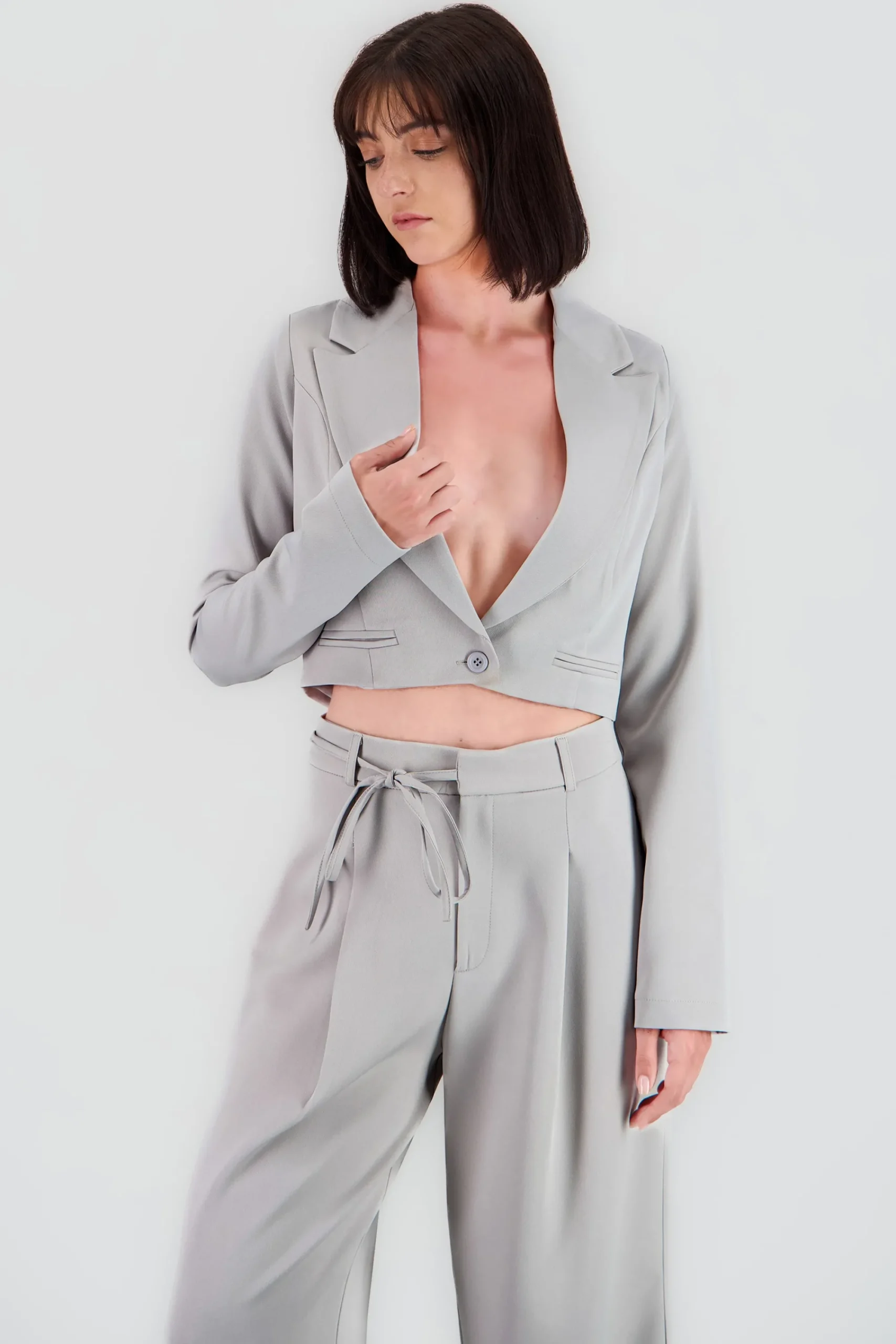 Shasa Cropped Jacket with Pocket Details