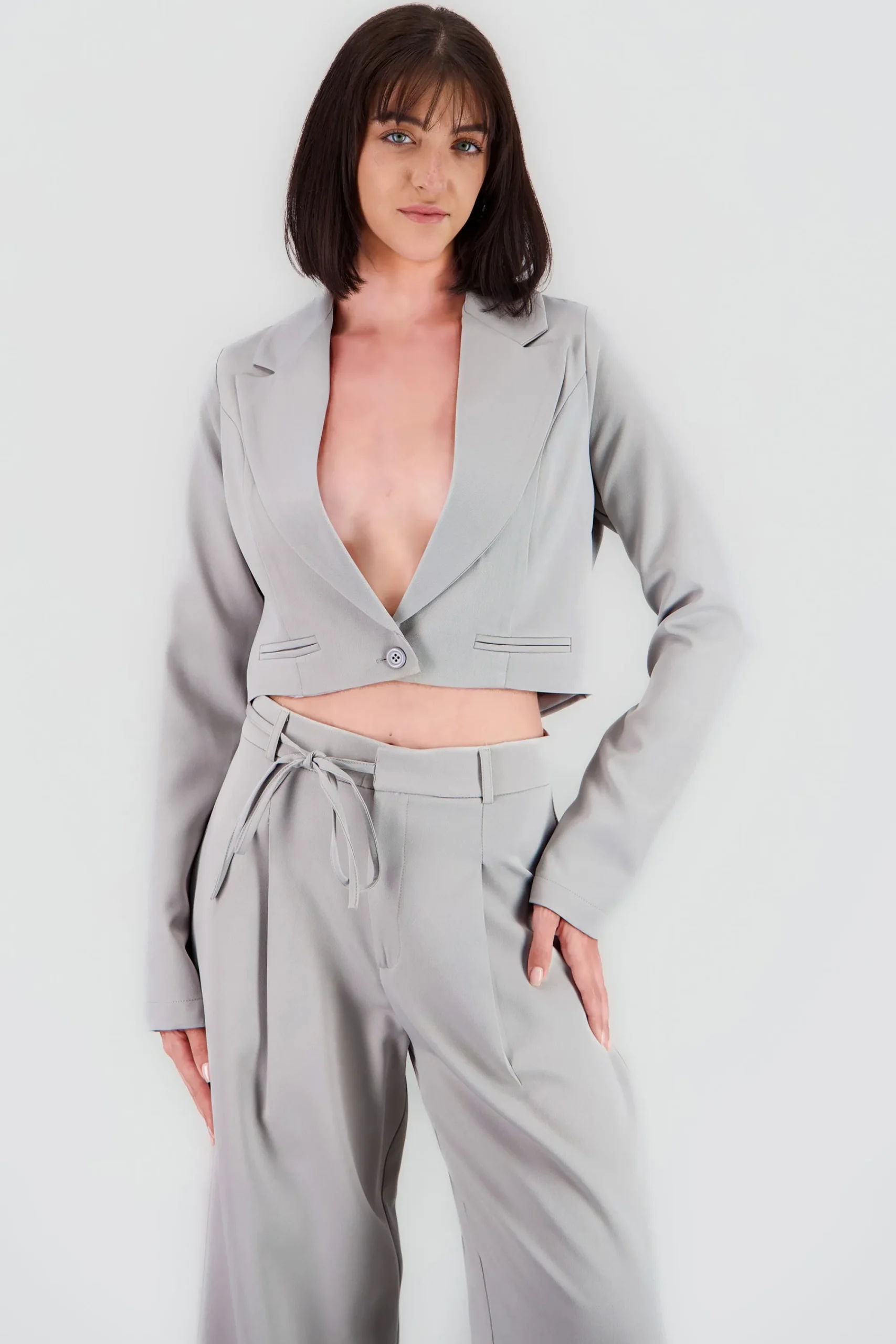 Shasa Cropped Jacket with Pocket Details