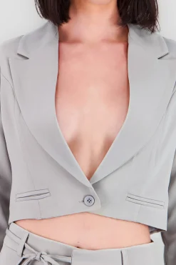 Shasa Cropped Jacket with Pocket Details