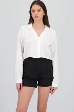 Shasa Cropped Long Sleeve Top
