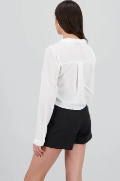 Shasa Cropped Long Sleeve Top