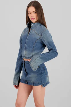Shasa Cropped Moto Jacket