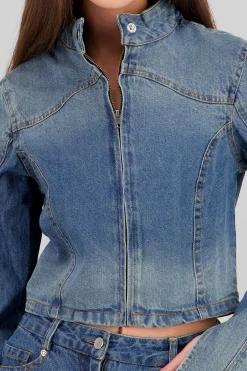 Shasa Cropped Moto Jacket