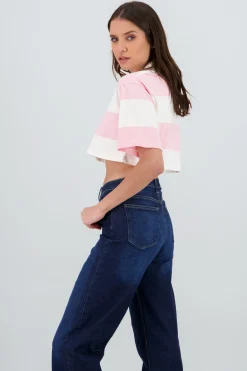 Shasa Cropped Polo Neck T Shirt