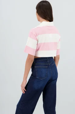 Shasa Cropped Polo Neck T Shirt