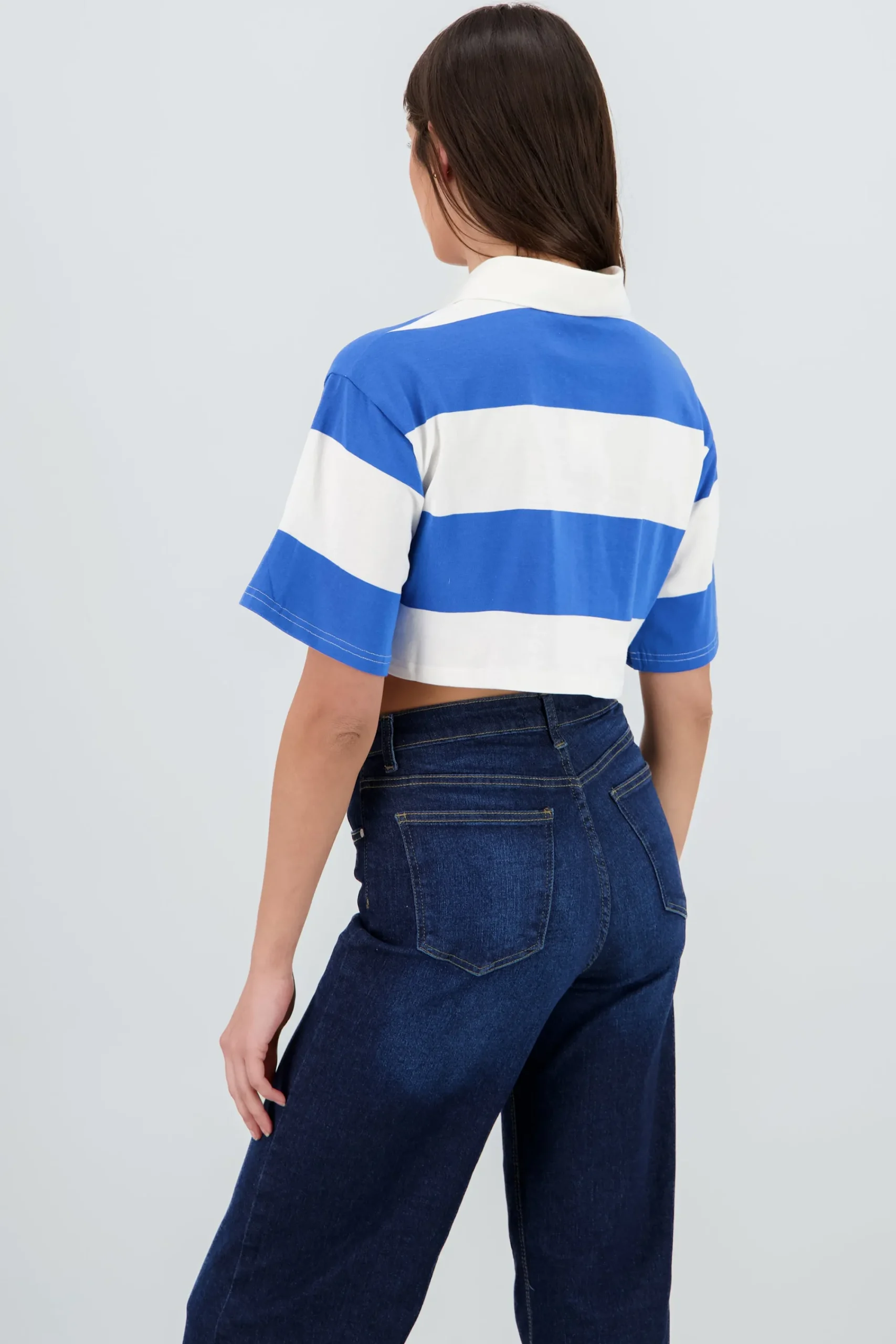 Shasa Cropped Polo Neck T Shirt