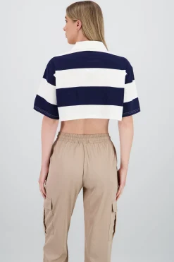 Shasa Cropped Polo Neck T Shirt
