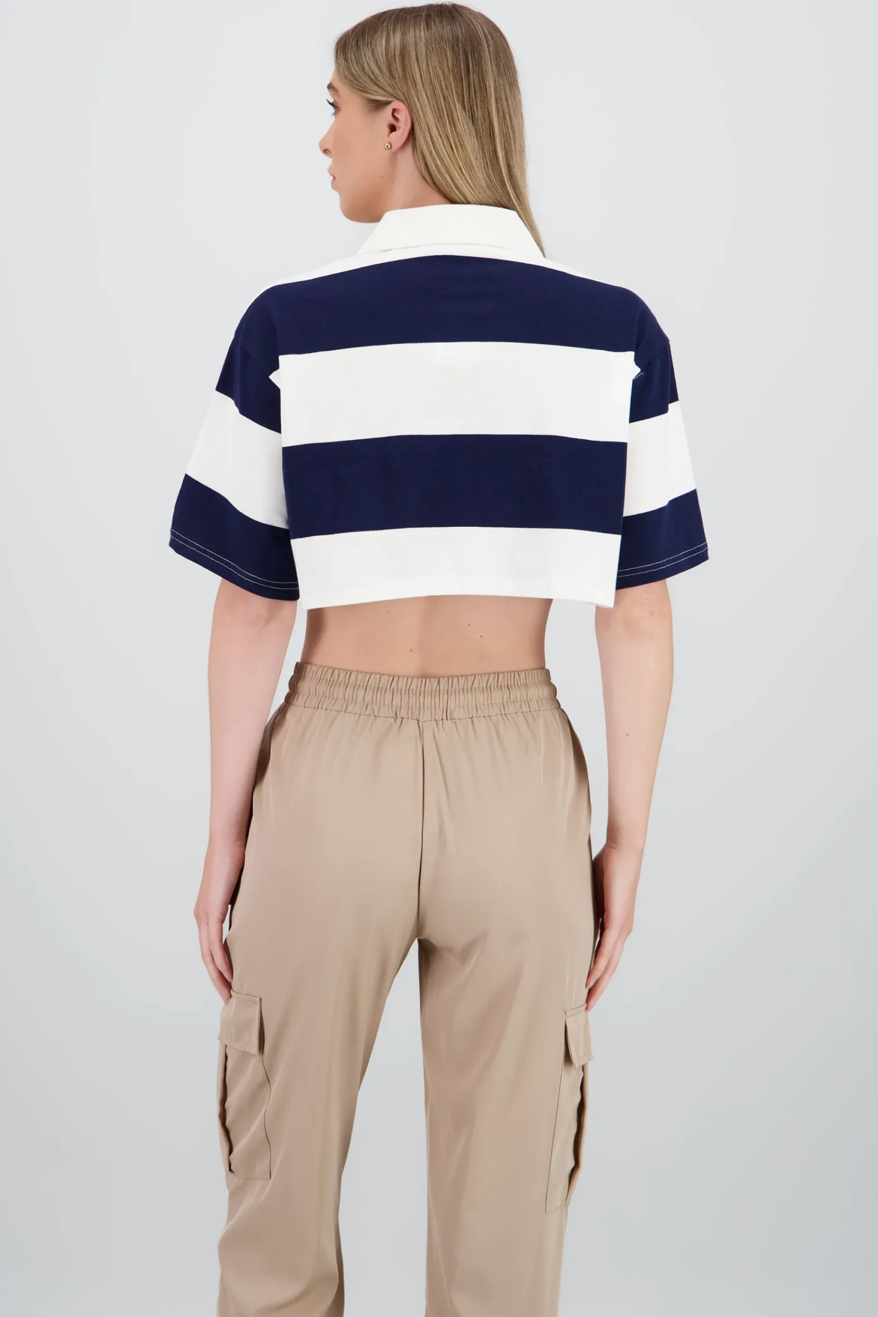 Shasa Cropped Polo Neck T Shirt