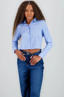 Shasa Cropped Shirt with Open Back Detail