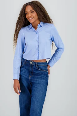 Shasa Cropped Shirt with Open Back Detail