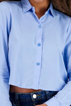 Shasa Cropped Shirt with Open Back Detail