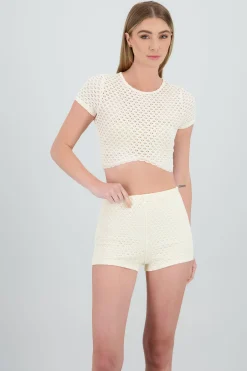 Shasa Cropped Short Sleeve Top