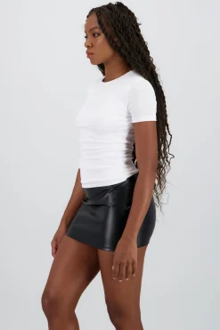 Shasa Cropped Sleeve Double Layer Top