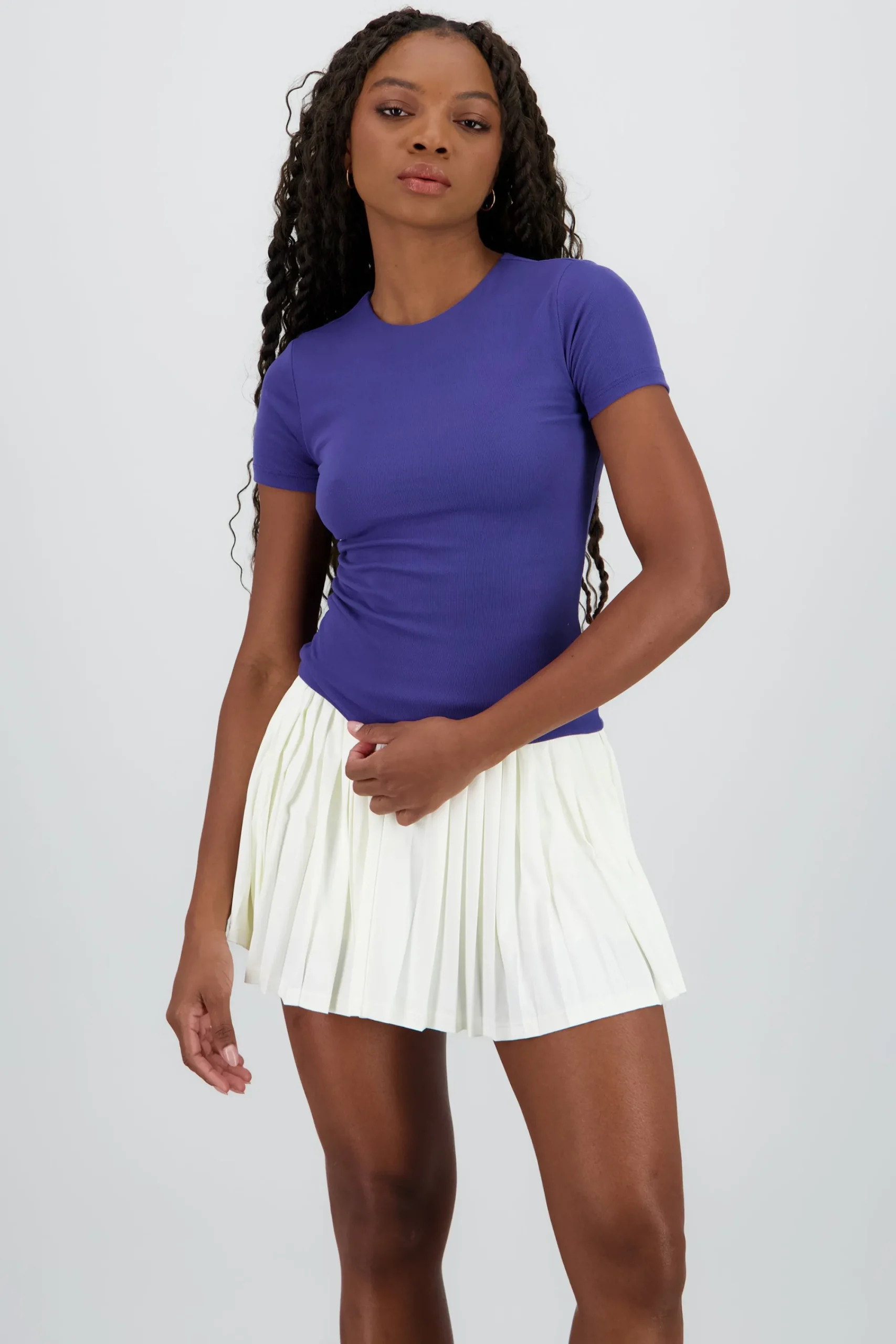 Shasa Cropped Sleeve Double Layer Top