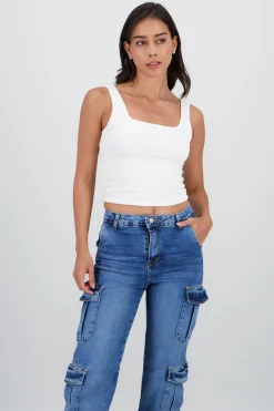Shasa Cropped Square Neck Top