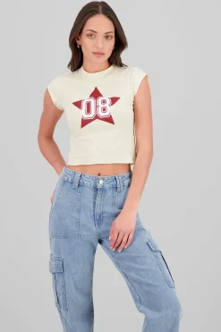 Shasa Cropped Star Number T Shirt