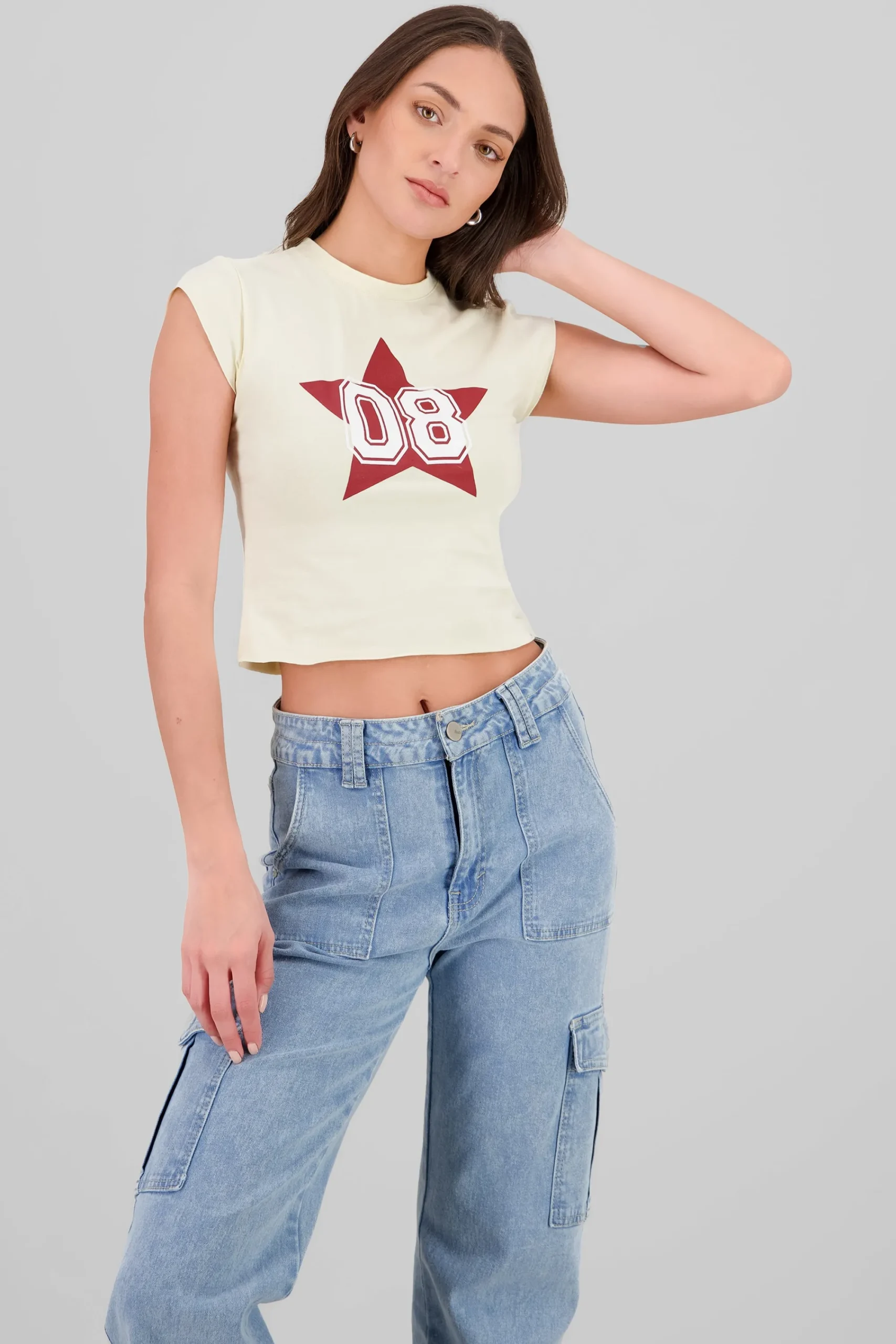 Shasa Cropped Star Number T Shirt