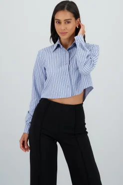 Shasa Cropped Striped Shirt