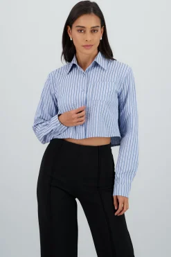 Shasa Cropped Striped Shirt