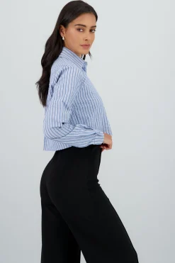 Shasa Cropped Striped Shirt