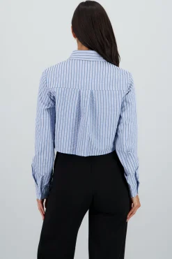 Shasa Cropped Striped Shirt
