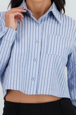 Shasa Cropped Striped Shirt