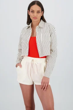 Shasa Cropped Striped Shirt