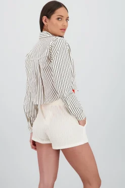 Shasa Cropped Striped Shirt