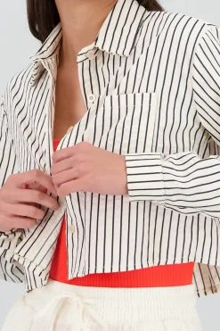 Shasa Cropped Striped Shirt