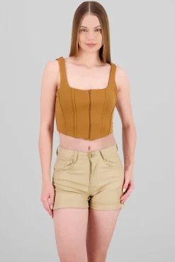 Shasa Cropped Suede Corset
