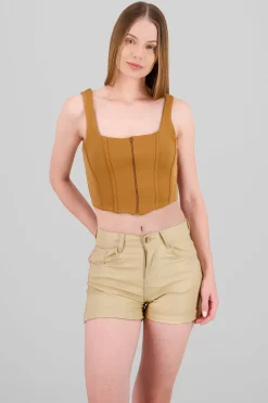 Shasa Cropped Suede Corset