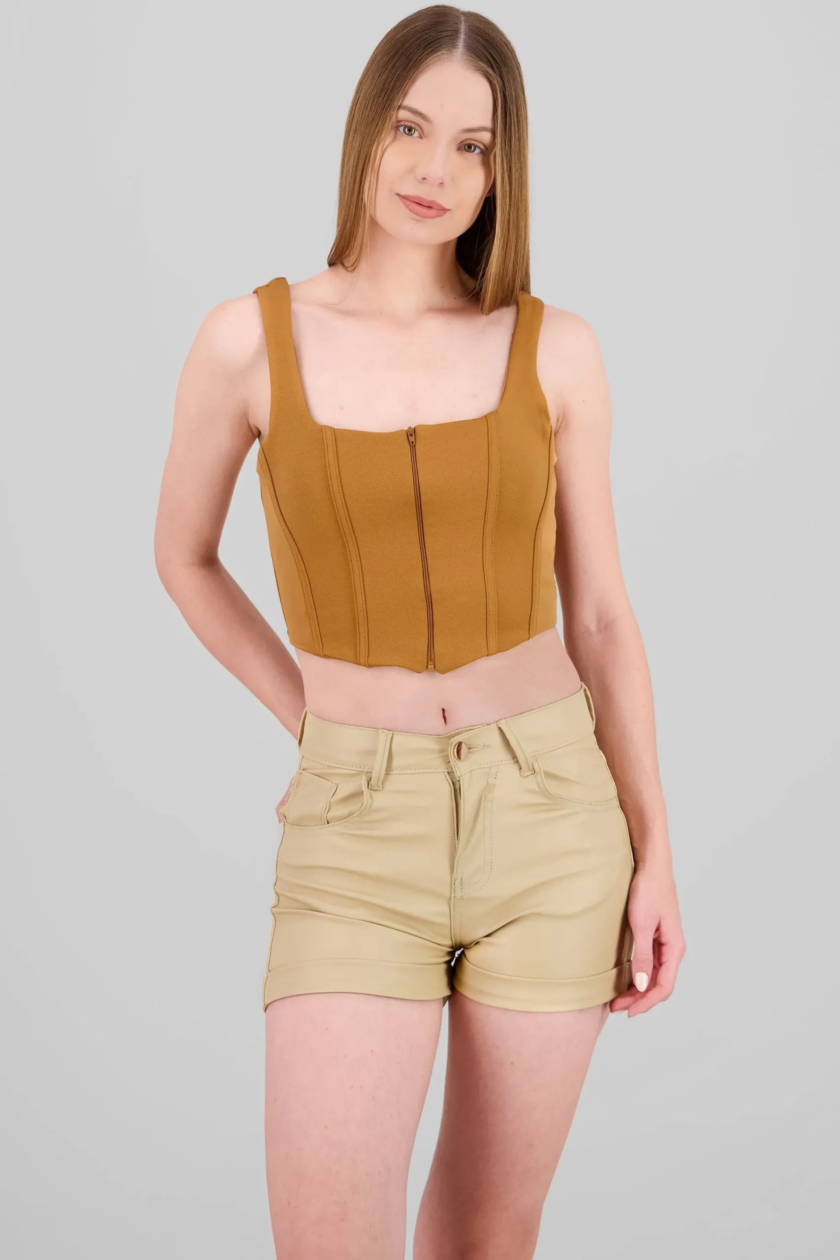 Shasa Cropped Suede Corset