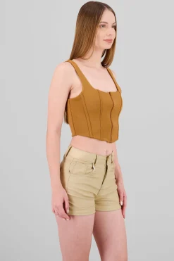 Shasa Cropped Suede Corset