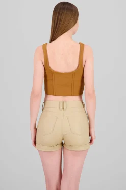 Shasa Cropped Suede Corset