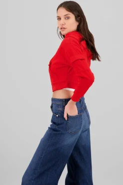 Shasa Cropped Sweatshirt With Sleeve Pocket