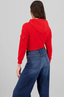 Shasa Cropped Sweatshirt With Sleeve Pocket