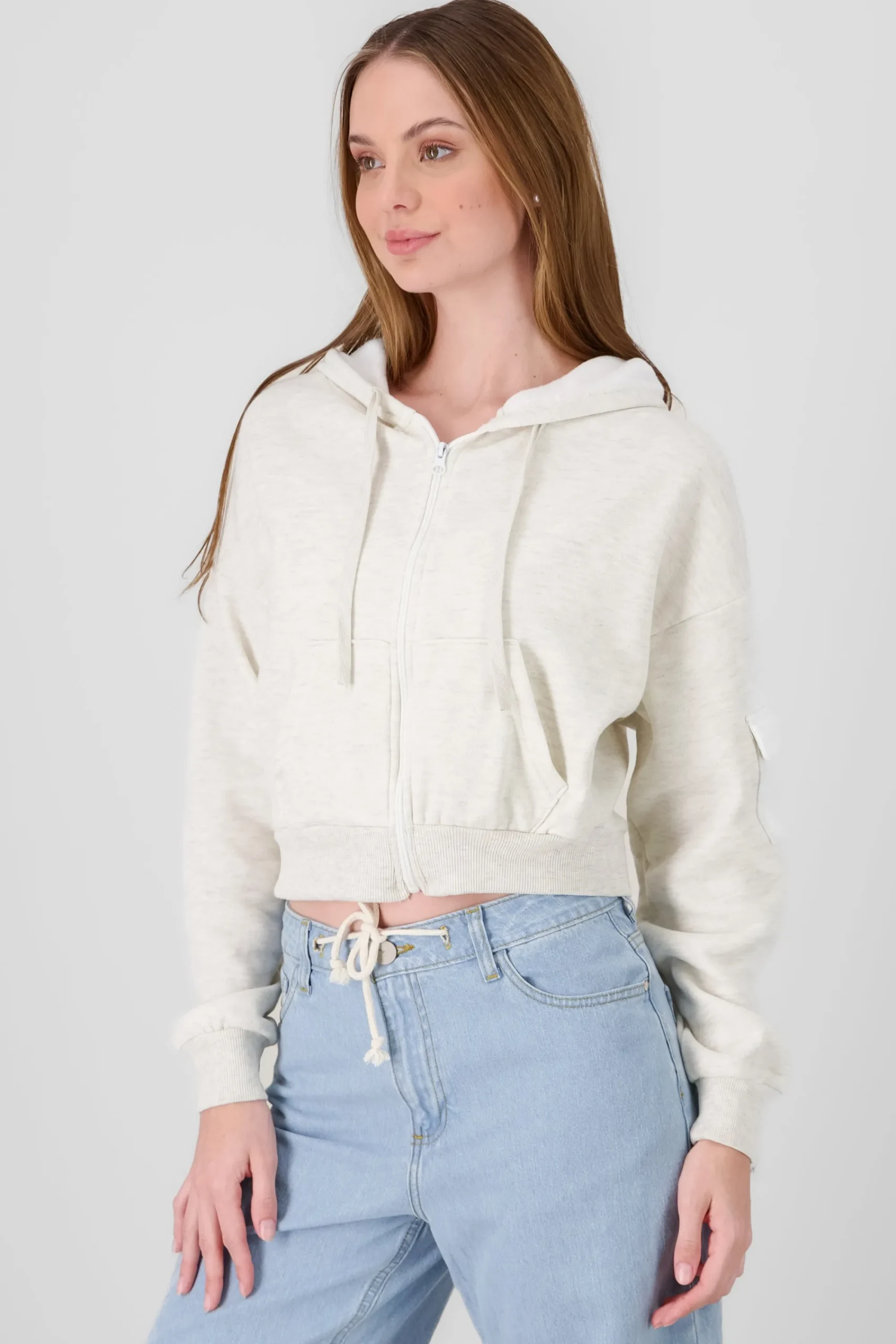 Shasa Cropped Sweatshirt With Sleeve Pocket