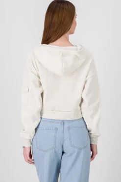 Shasa Cropped Sweatshirt With Sleeve Pocket