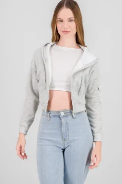 Shasa Cropped Sweatshirt With Sleeve Pocket